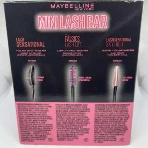 BNIB Maybelline New York Mini Lash Bar Limited Edition Kit Very Black 3 pc. - Picture 2 of 4